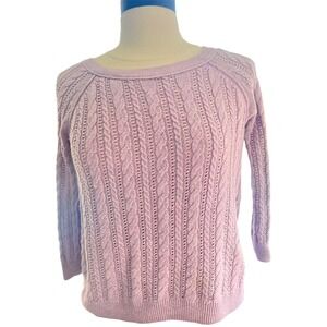 Vtg Y2K American Eagle Cable Knit Purple Sweater XS Coquette Soft Girl Preppy